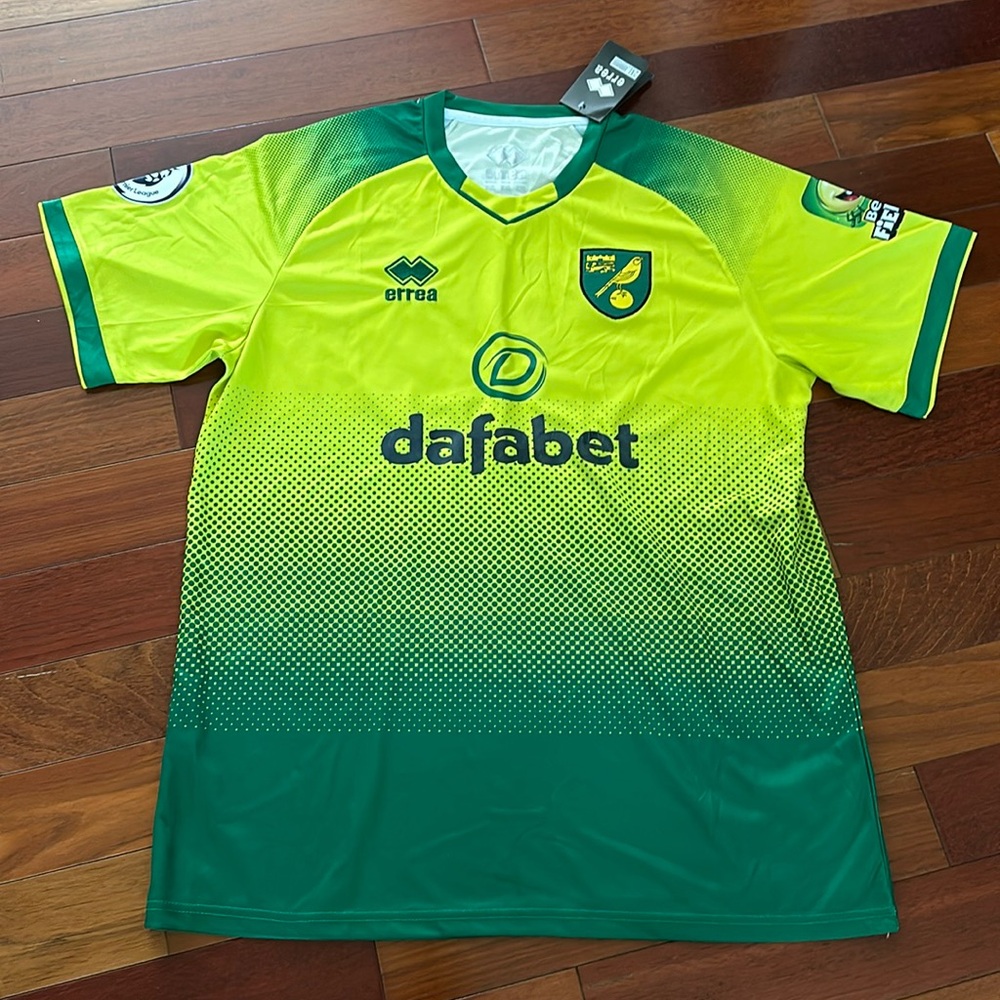 Jersey Vintage 00s Errea Norwich City Dafabet Home Football City shirt. NWT.